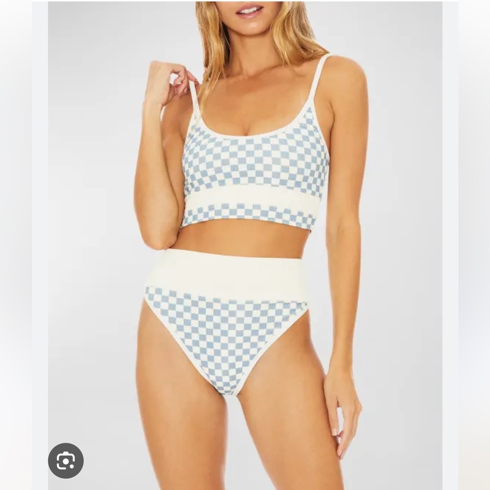 BEACH RIOT Emmy Top in Ivory Dance Floor Check
